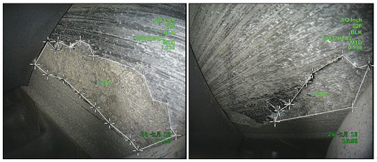 內窺鏡傳統雙物鏡測量技術的分段測量示意圖 內窺鏡傳統雙物鏡測量技術的分段測量示意圖